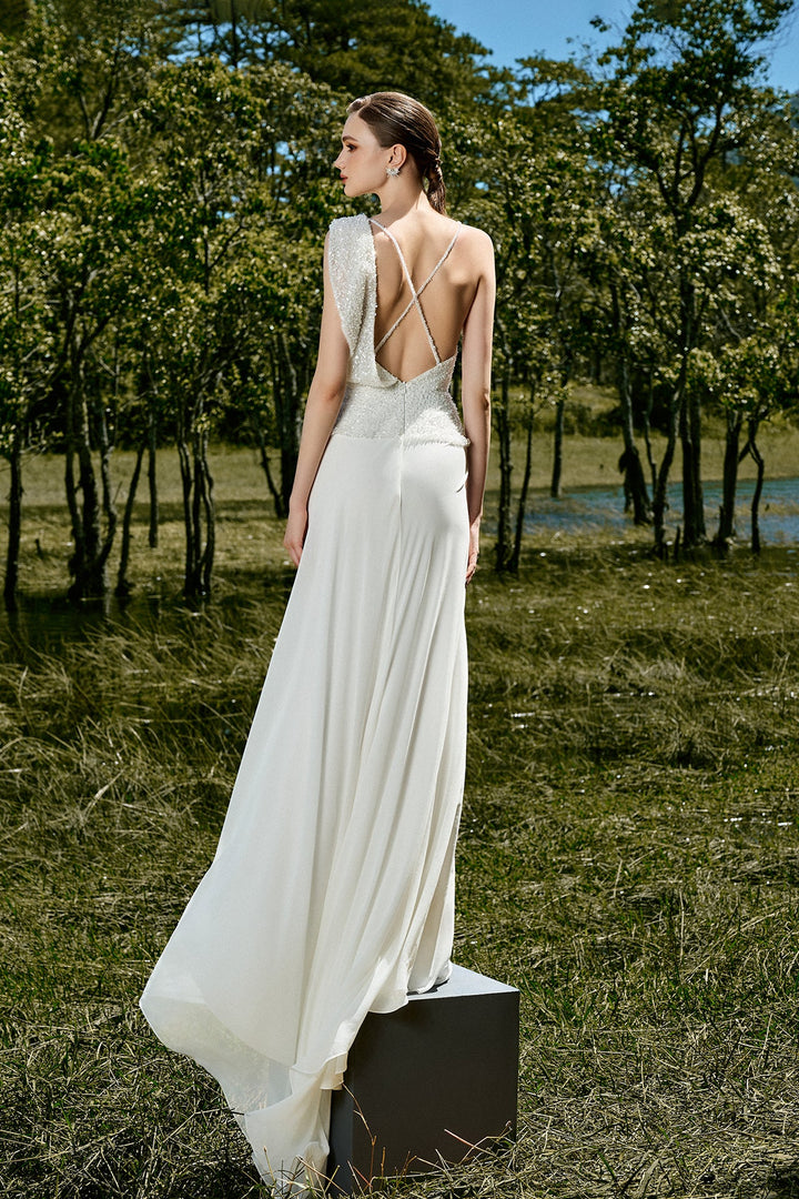 One-Shoulder White Dress