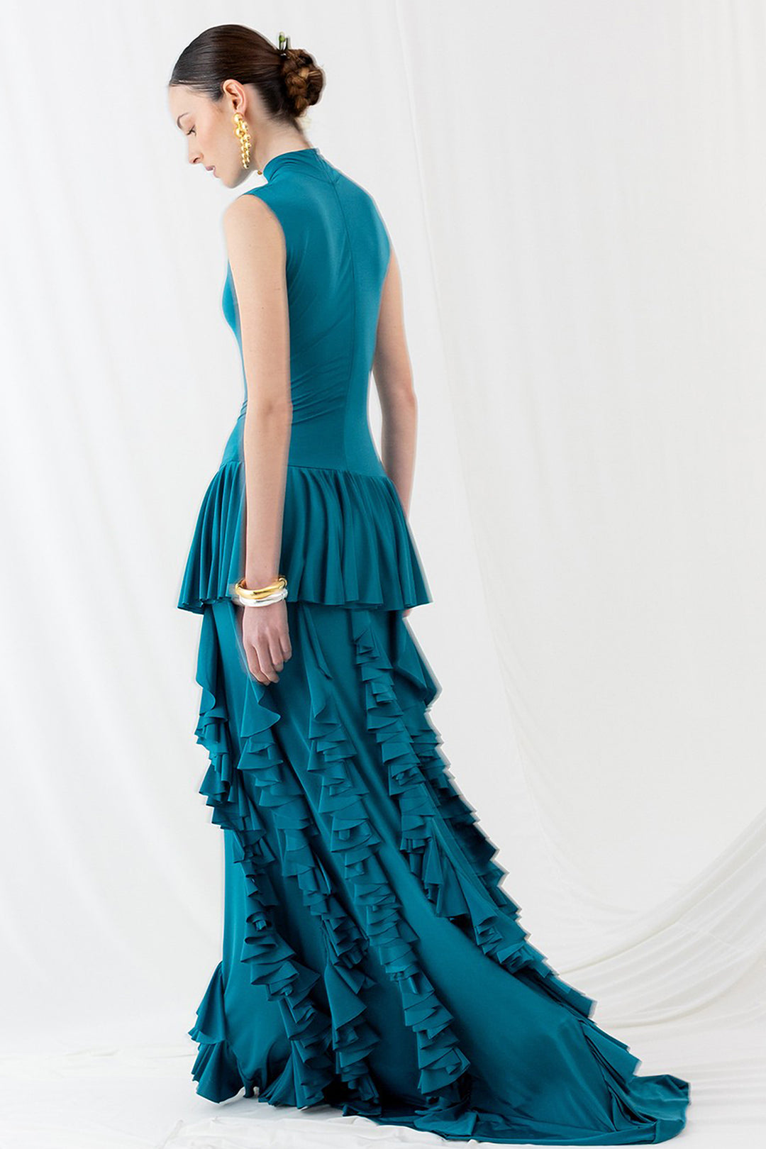 A-line Long Dress with Ruffles