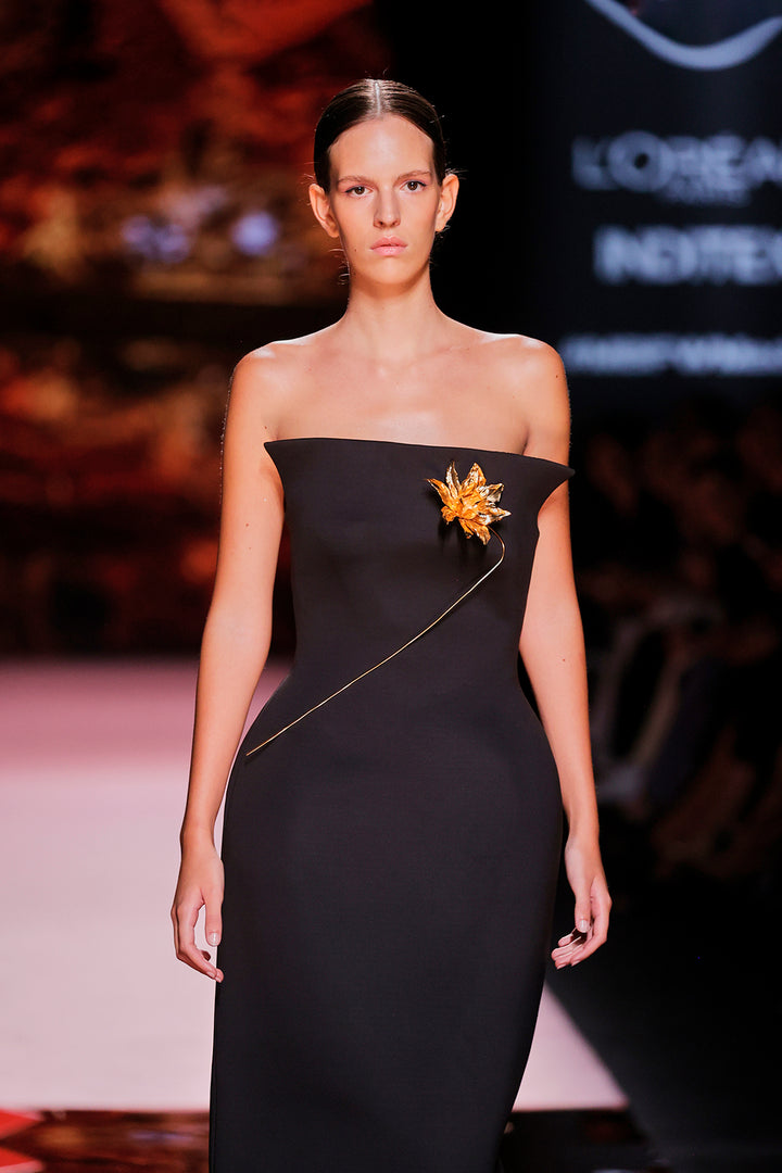 Strapless Crepe Dress