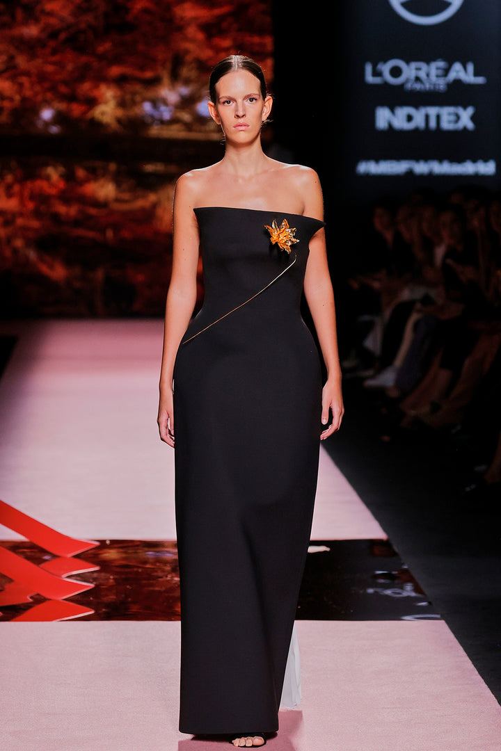 Strapless Crepe Dress