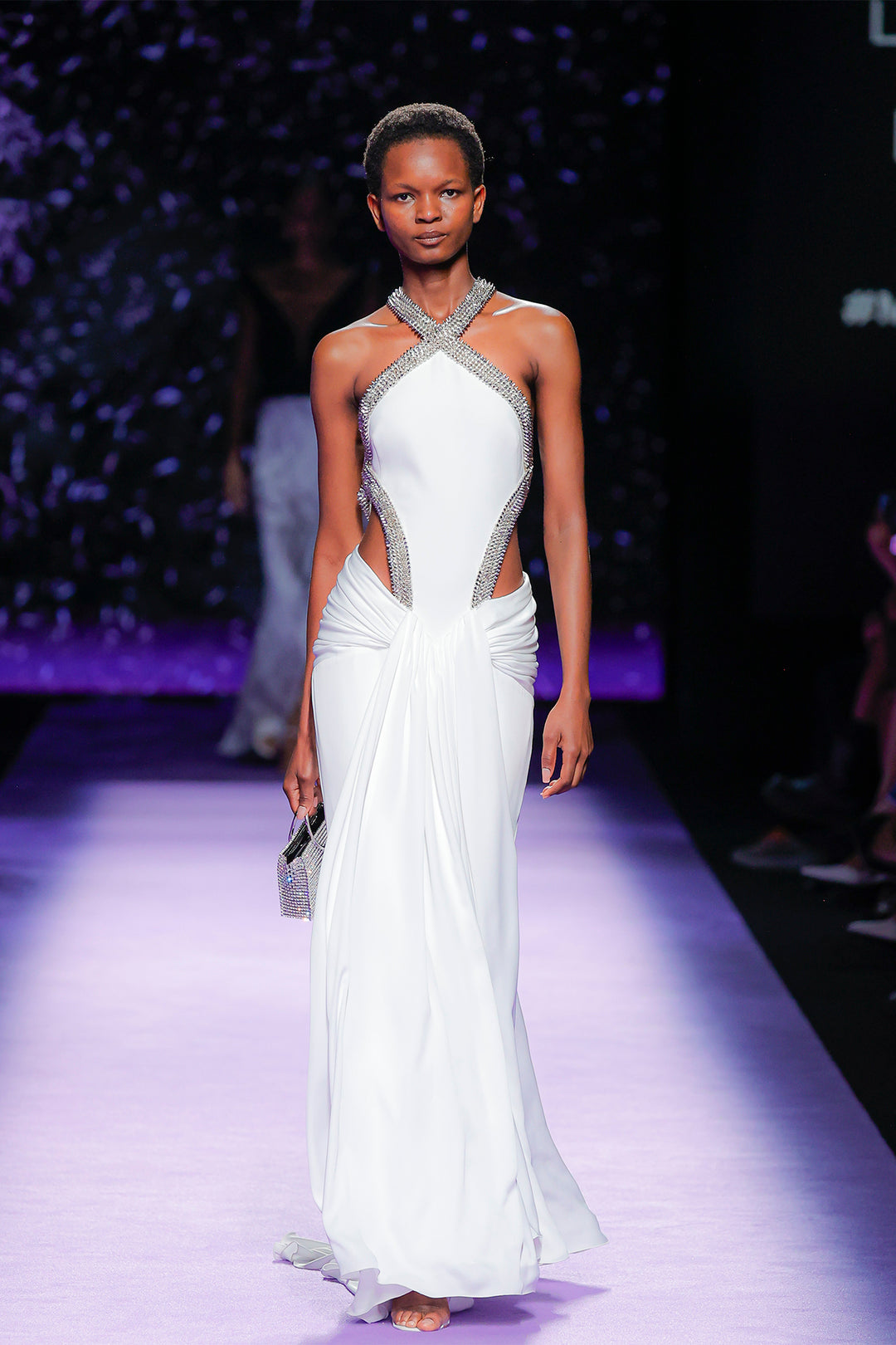 Halter neck embroidered dress with cut-outs Off-White / US 2 Halter neck embroidered dress with cut-outs Off-White / US 2