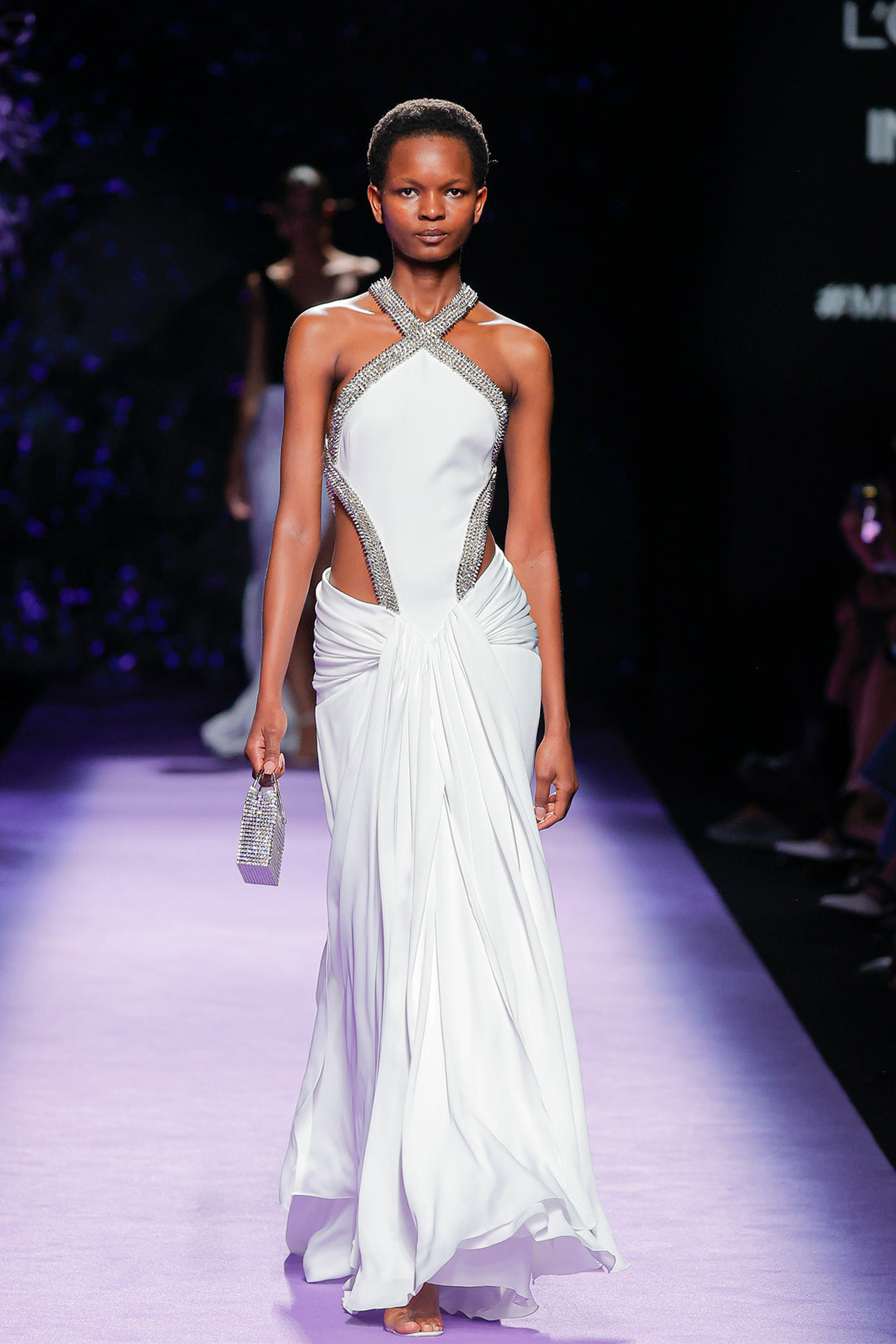 Halter neck embroidered dress with cut-outs Off-White / US 2 Halter neck embroidered dress with cut-outs Off-White / US 2
