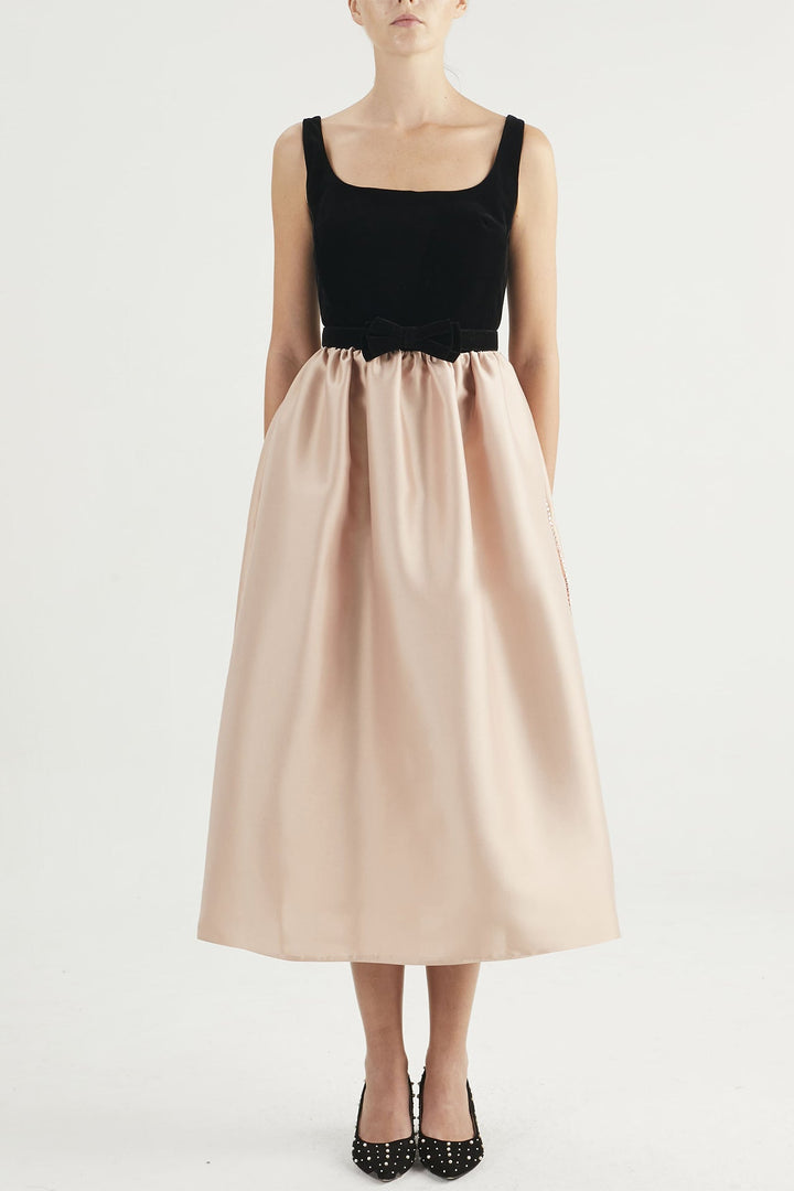 Square-Neck Midi Dress