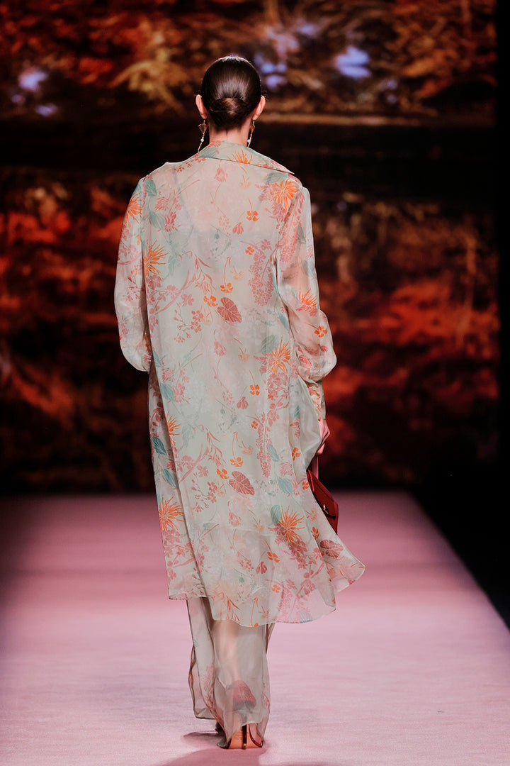 Print Open-Neckline Pantsuit