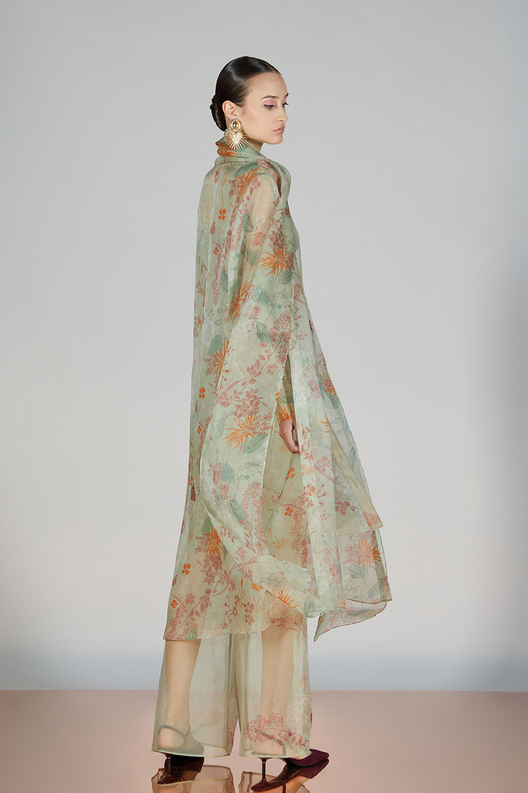 Print Open-Neckline Pantsuit