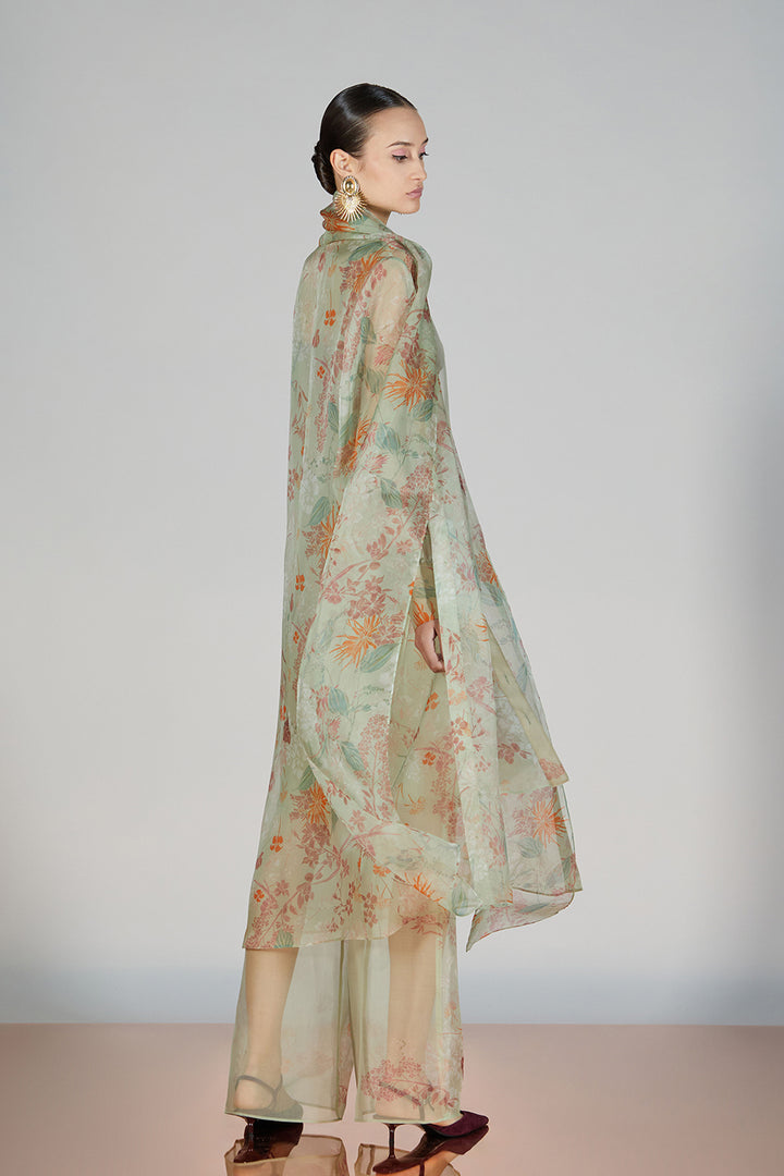 Print Open-Neckline Pantsuit