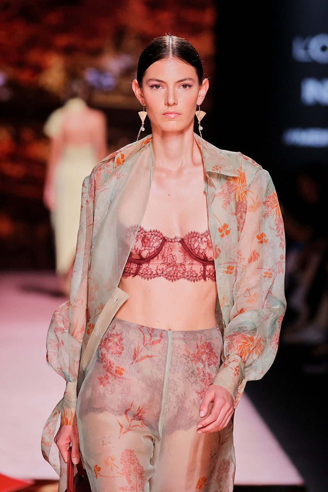 Print Open-Neckline Pantsuit