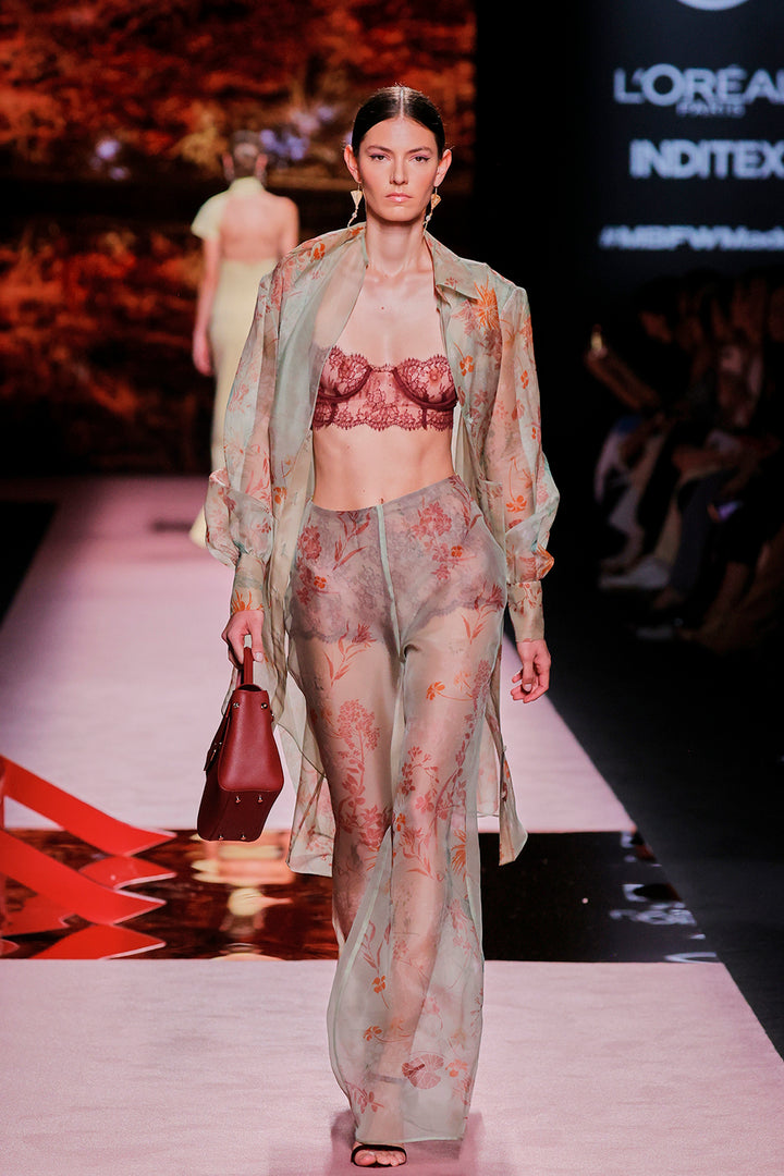 Print Open-Neckline Pantsuit