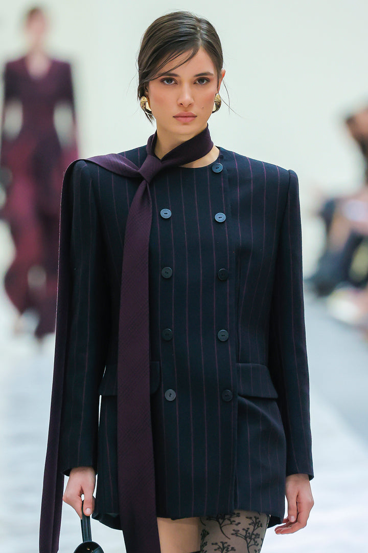 Mini Dress with Menswear-Inspired Blazer