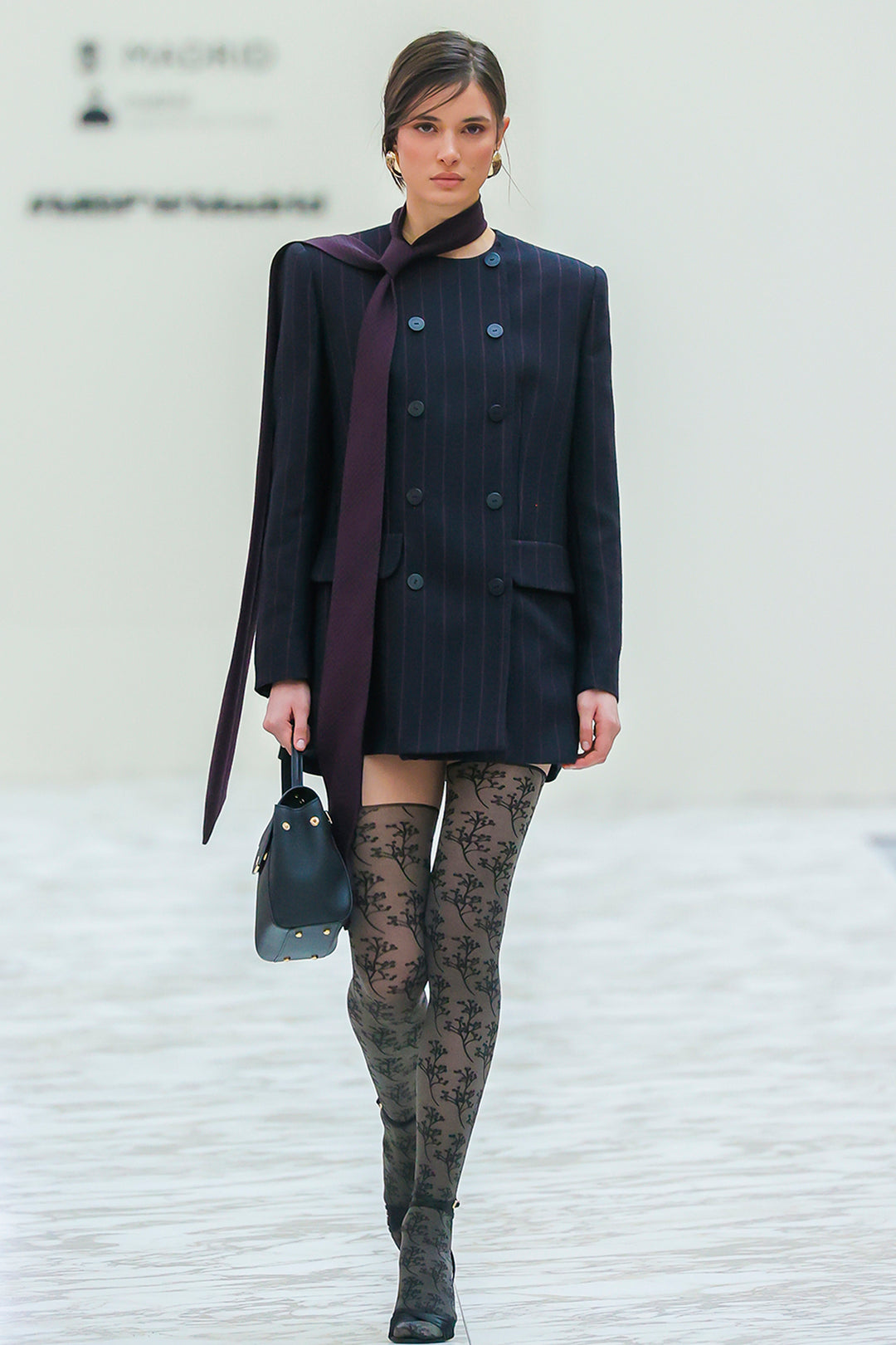 Mini Dress with Menswear-Inspired Blazer