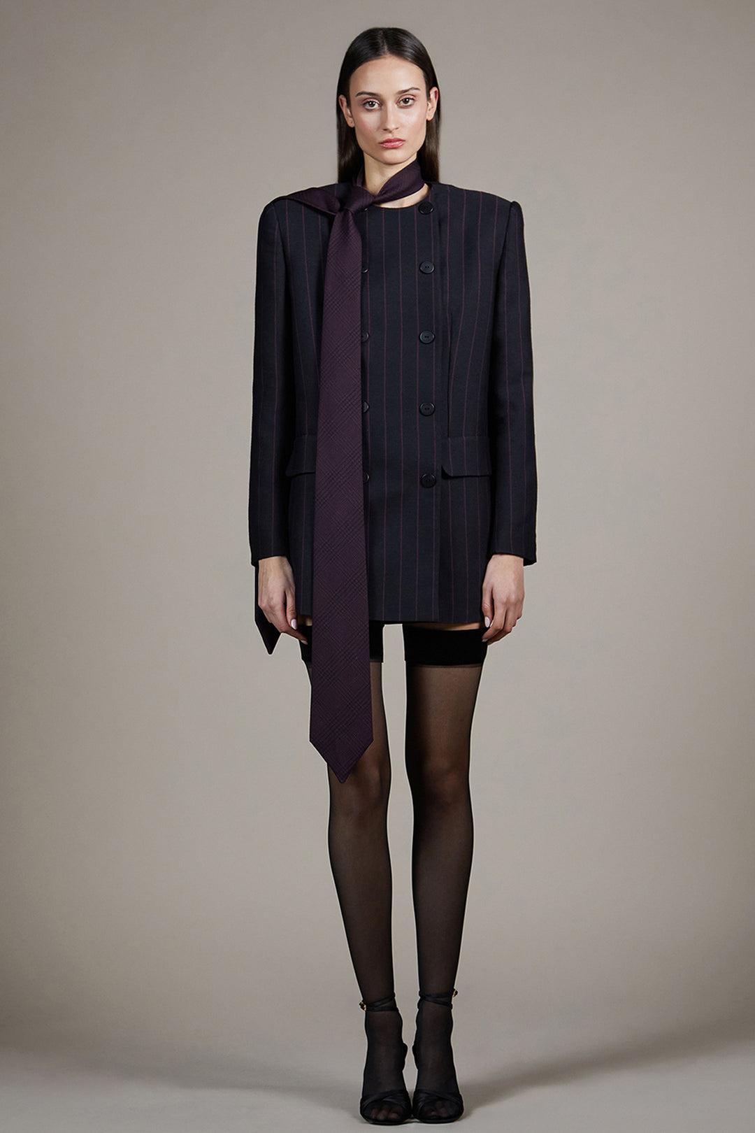 Mini Dress with Menswear-Inspired Blazer