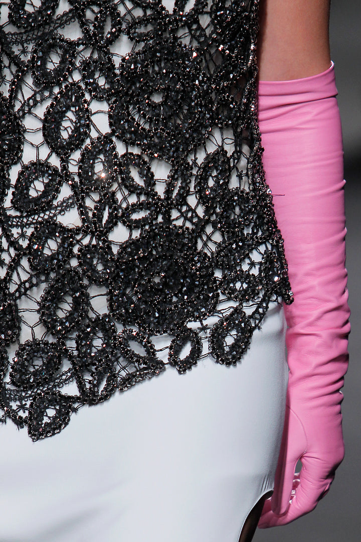 Strapless Dress with Embroidered Lace Bodice