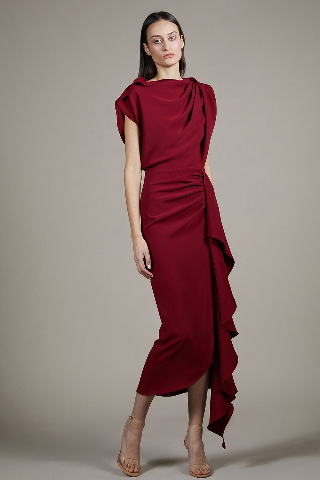 structured midi dress TORI STRUCTURED MIDI DRESS IN DEEP GREEN | CULT MIA