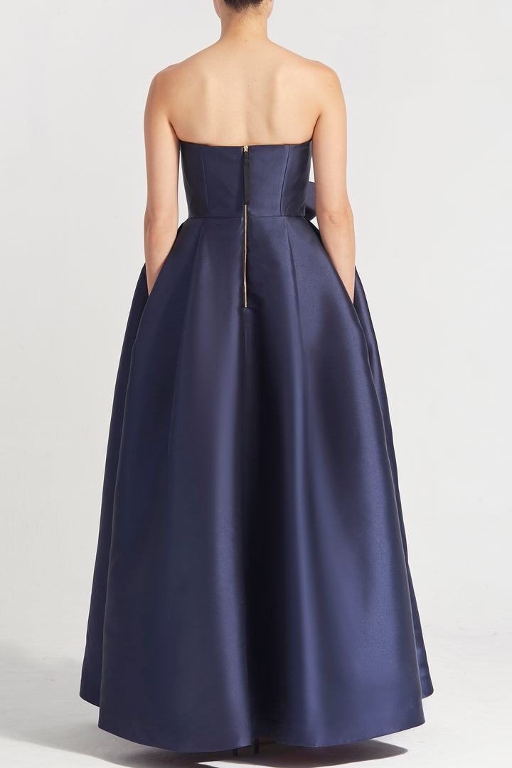 Strapless Taffeta Gown with Bow