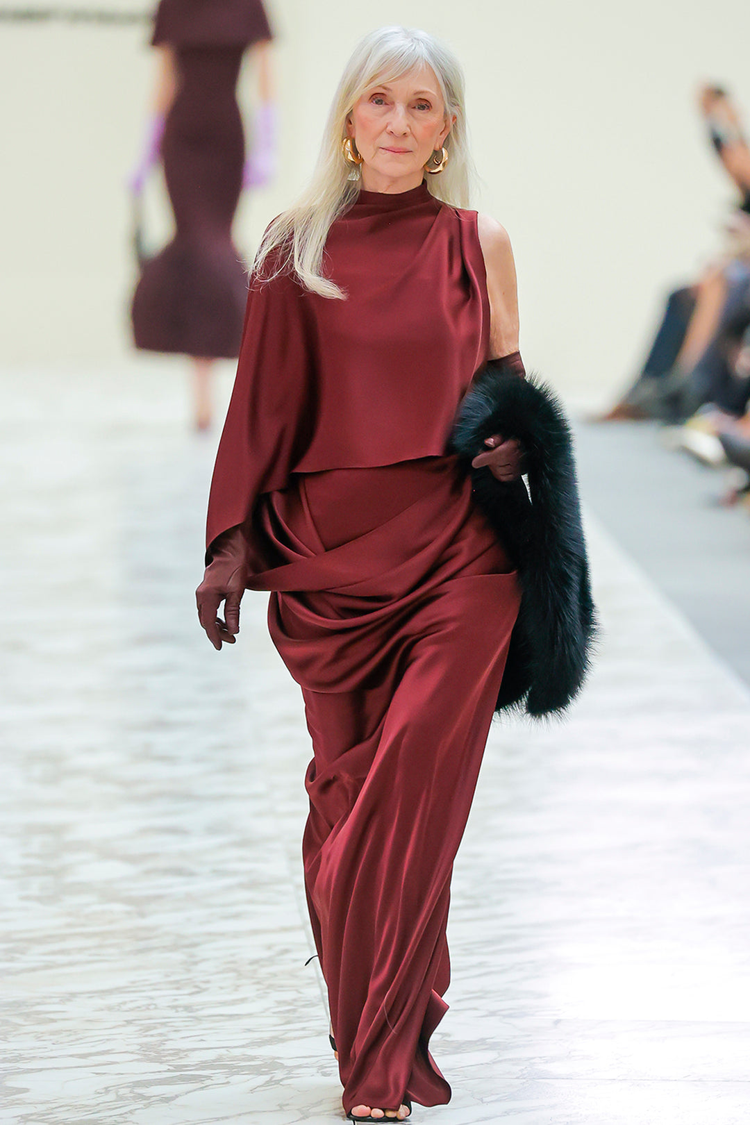 One-Shoulder Satin Column Dress