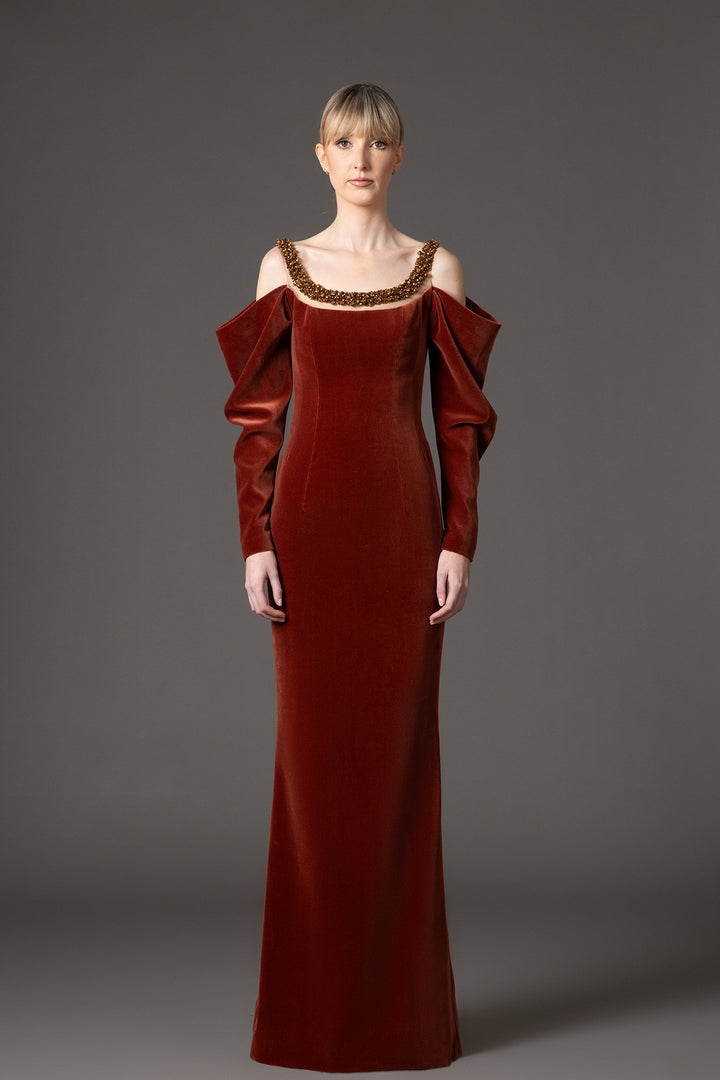 Velvet Embroidered Dress