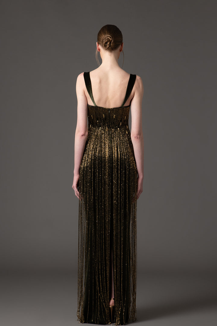 Velvet Beaded Embroidered Dress