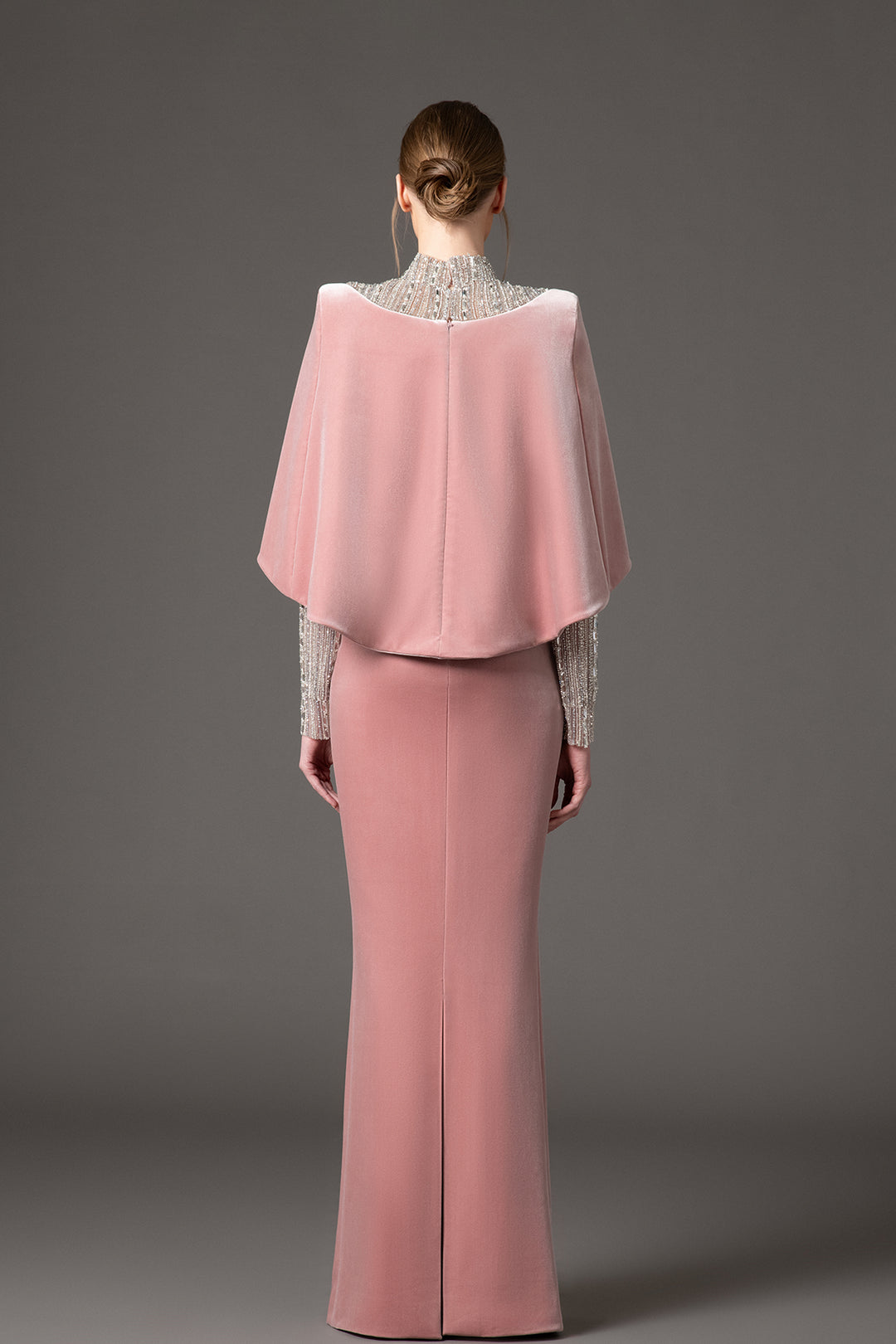 Velvet Baguette Embroidered Dress