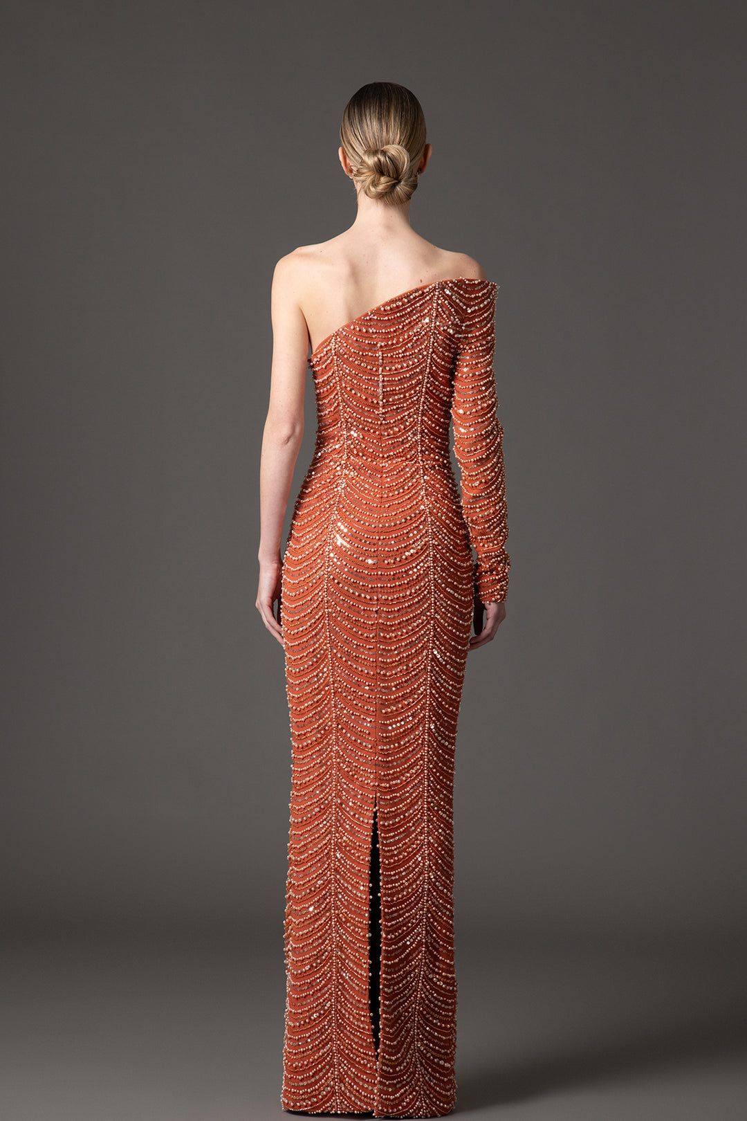 Embroidered Crepe Dress