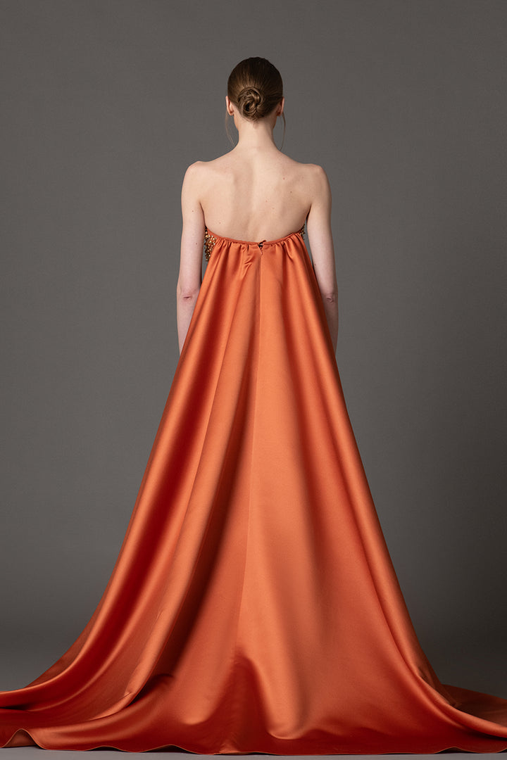 Crepe Dress with Crystal Embroidery