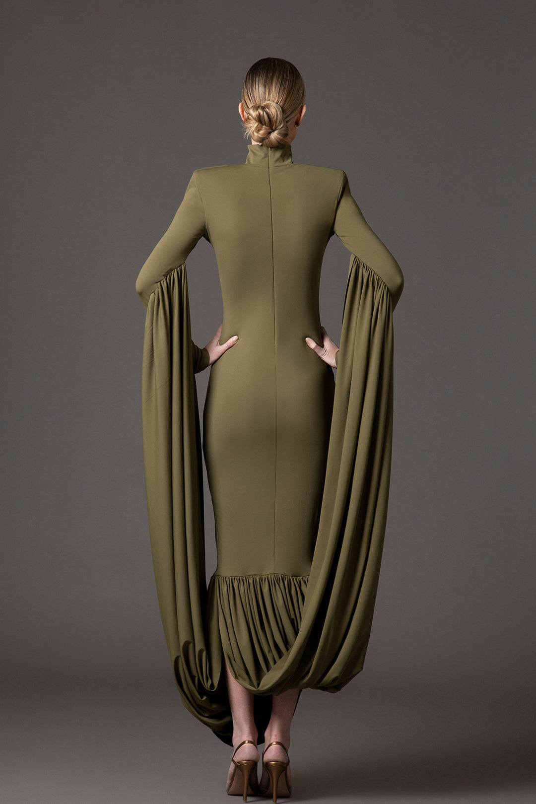 illustration draped midi dress Zimmermann ILLUMINATE DRAPED MIDI DRESS - 3850DS251BLKTPCL