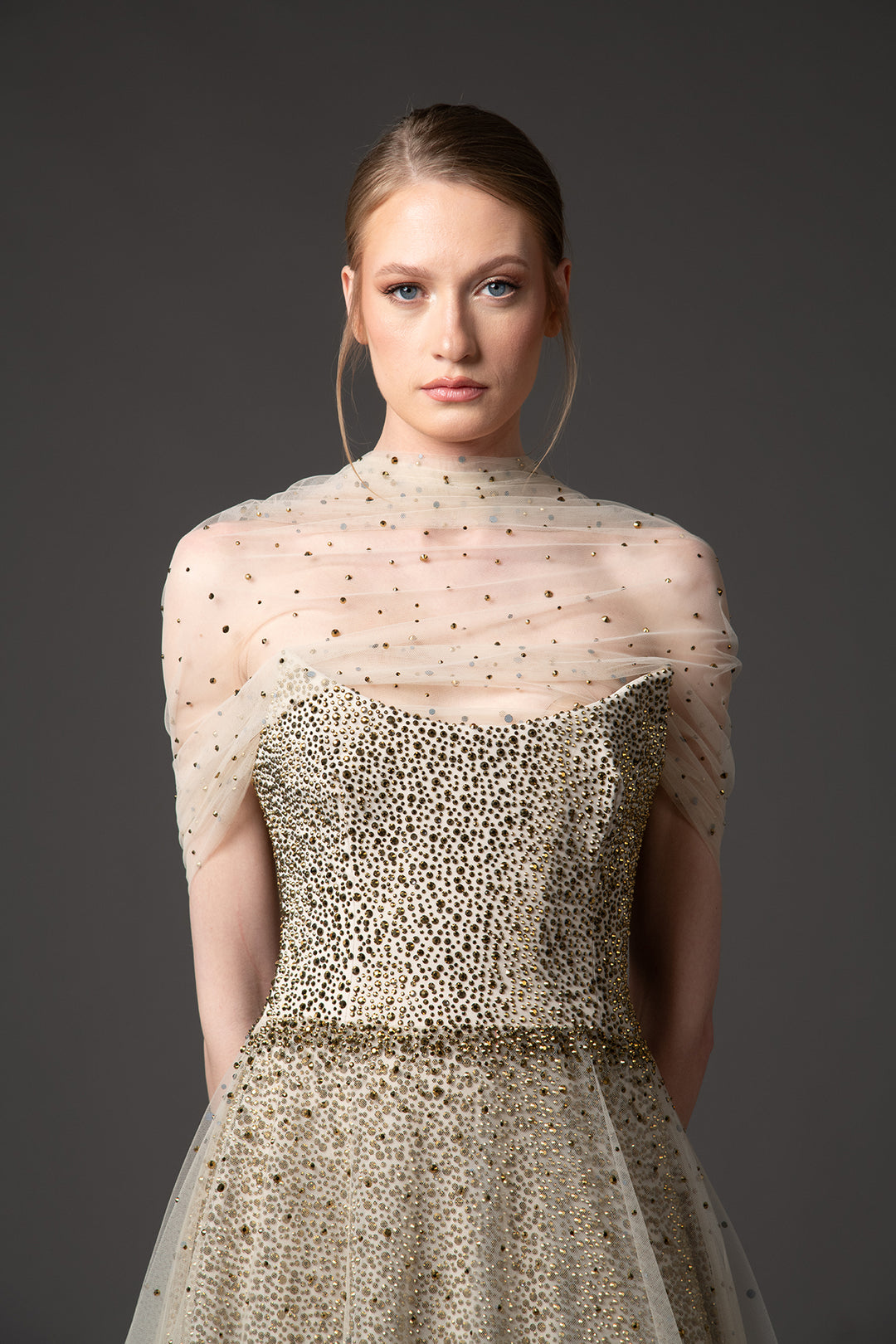 Light Tulle Embroidered Dress