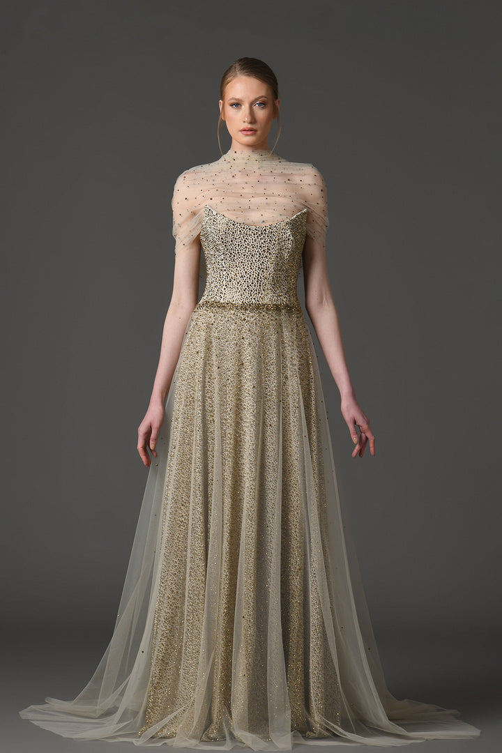 Light Tulle Embroidered Dress