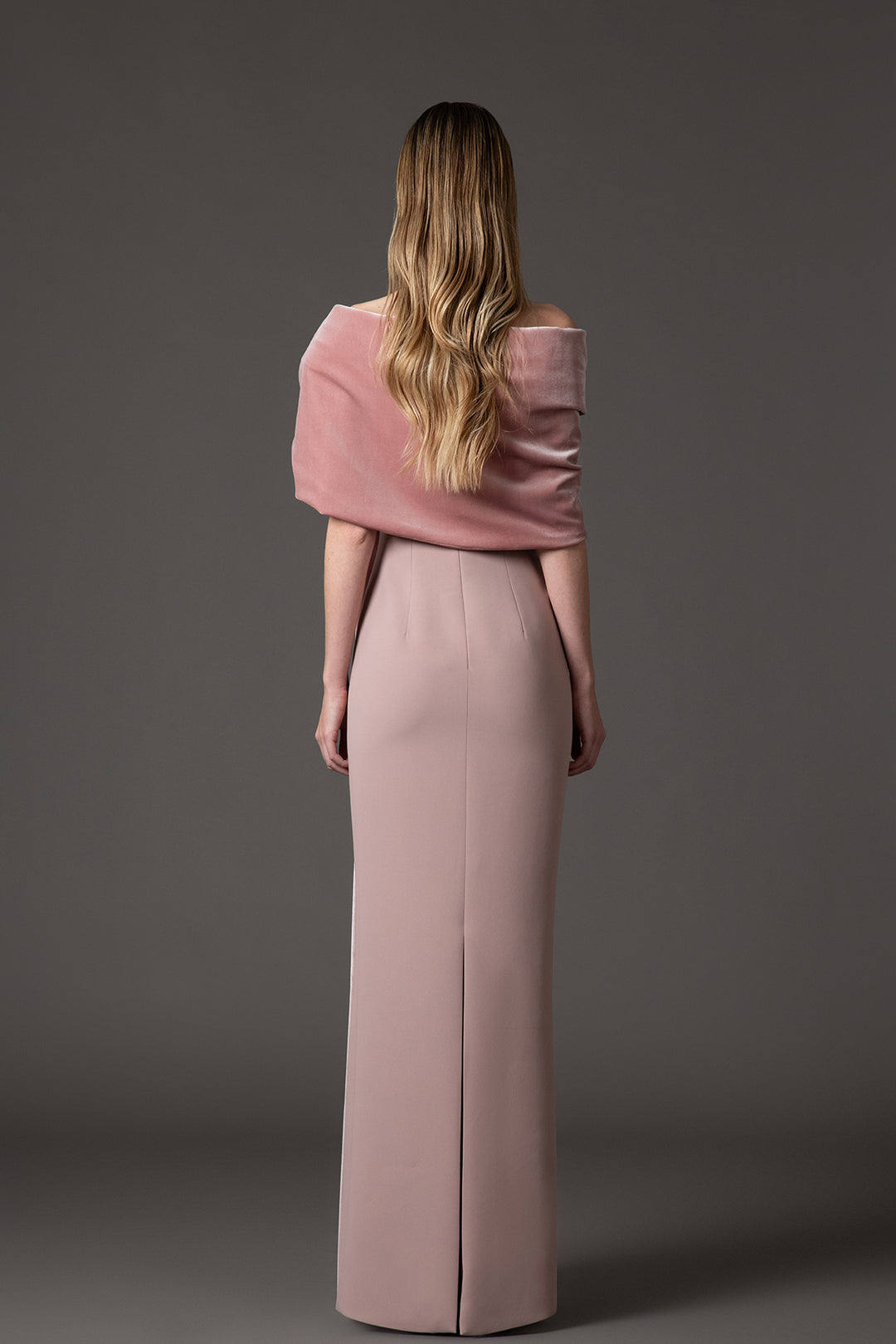 Crepe Velvet Dress with Crystals