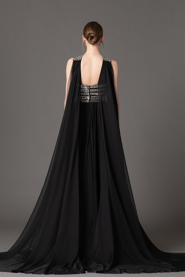 Chiffon Dress with Embroidery