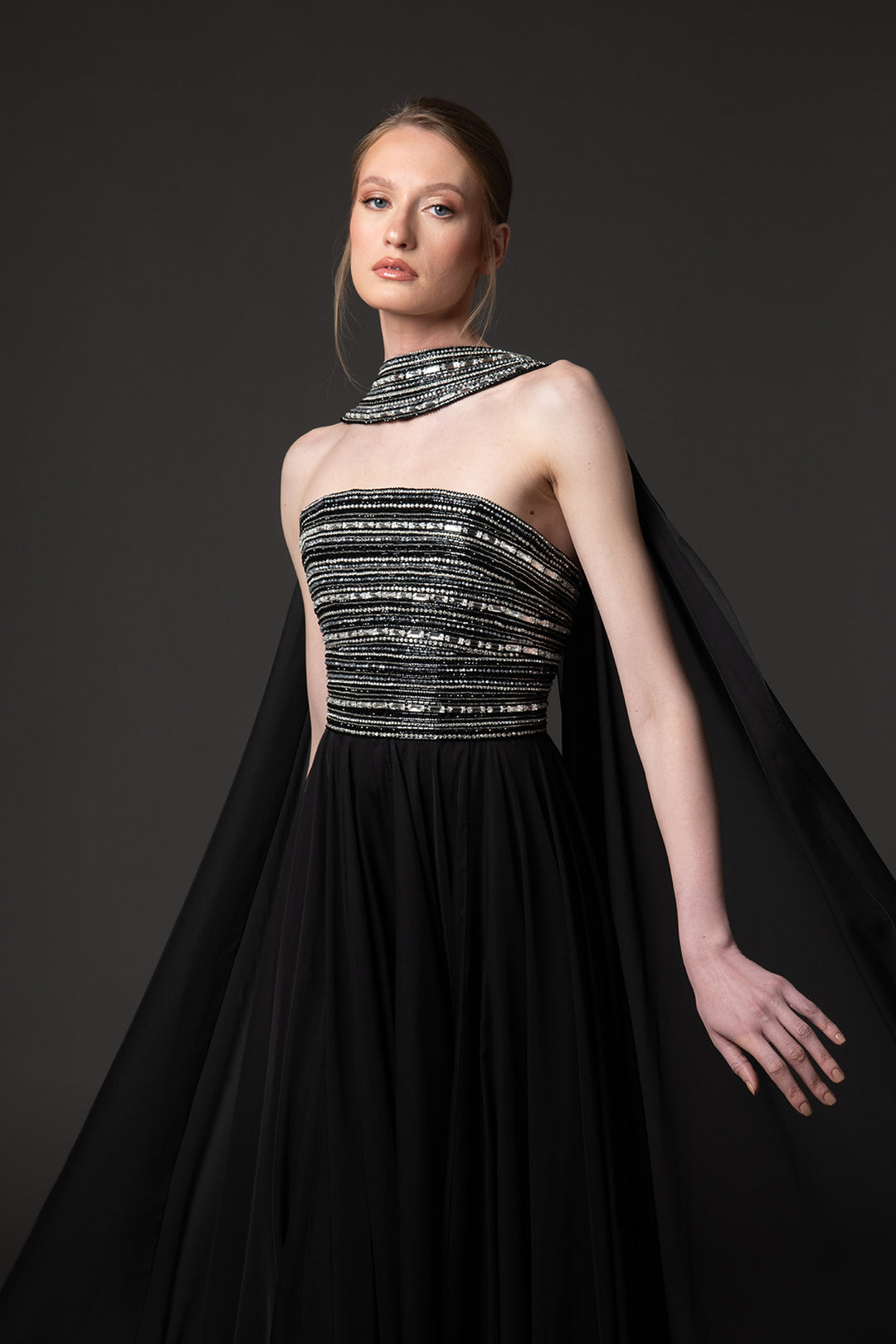 Chiffon Dress with Embroidery