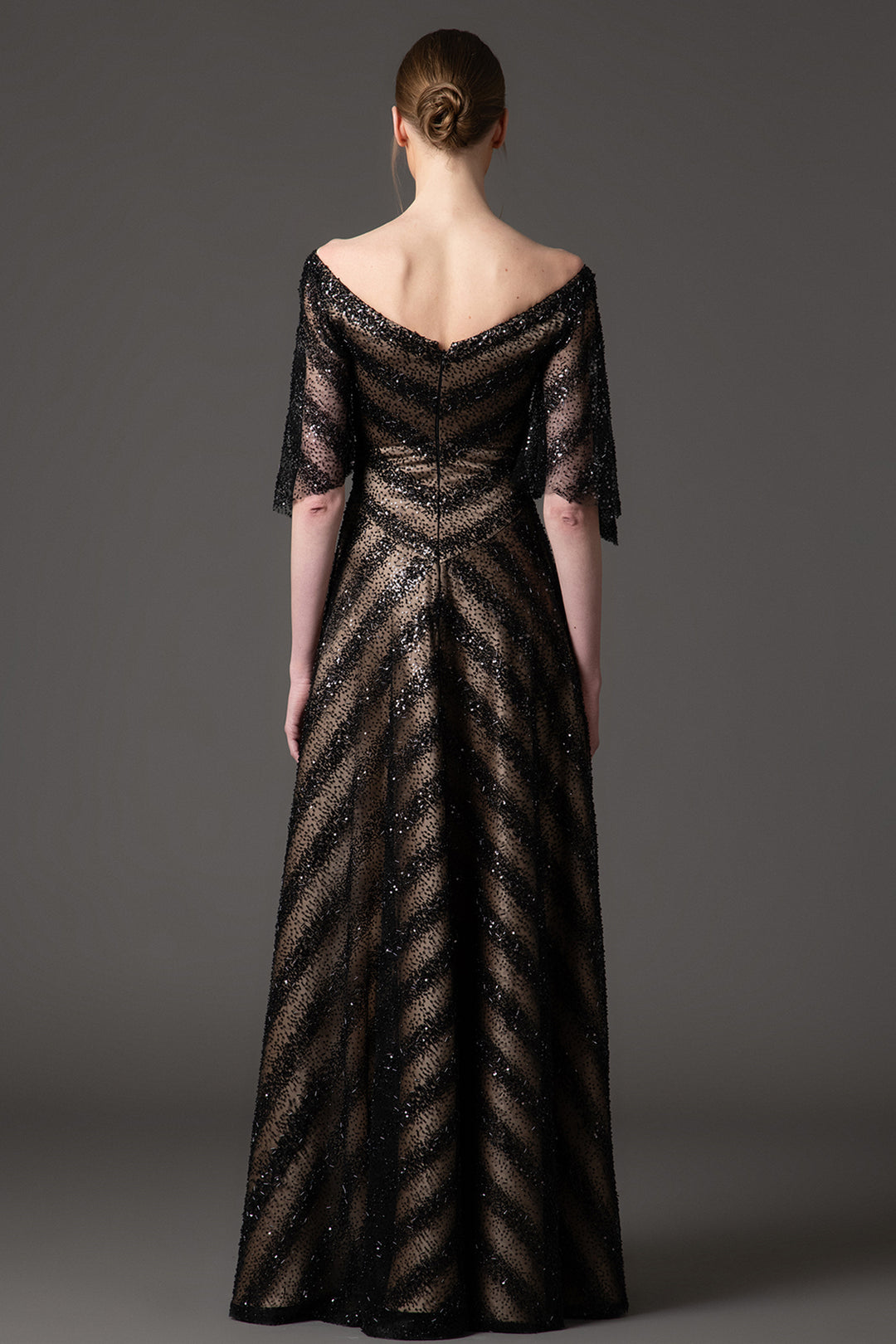Embroidered Tulle Dress with A-line Silhouette