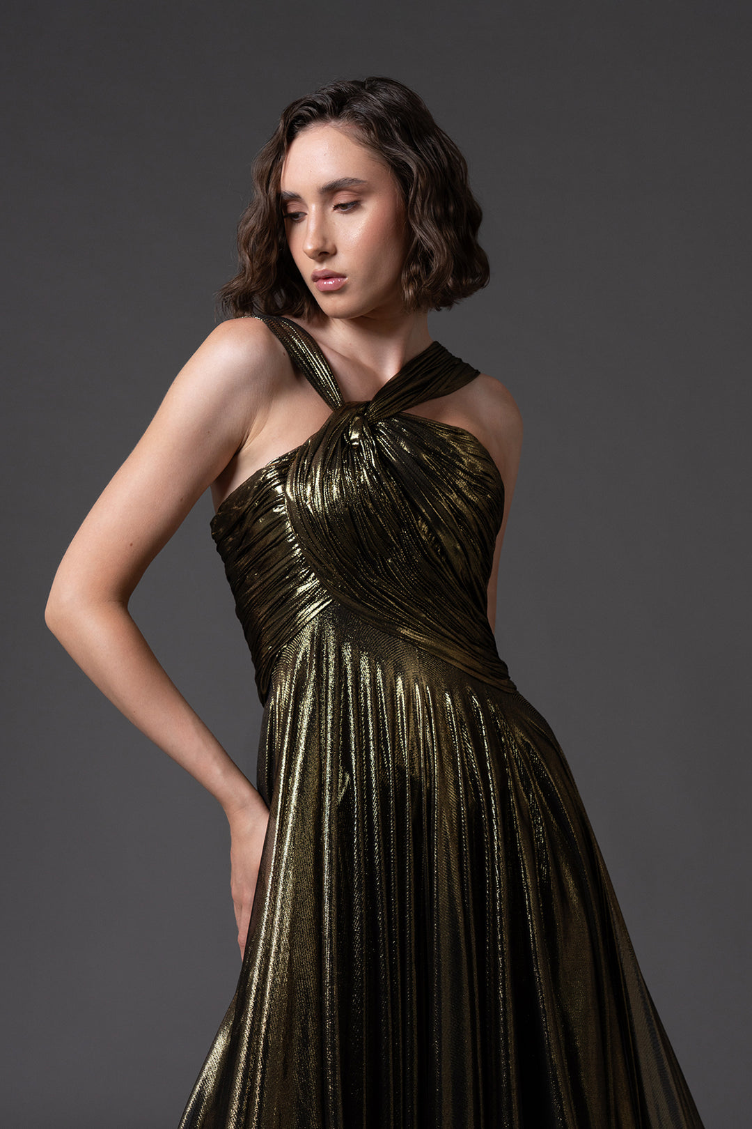 Embroidered Corseted Strapless A-line Dress