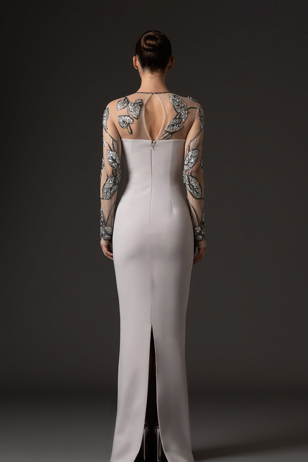 Long Dress with Floral Embroidery