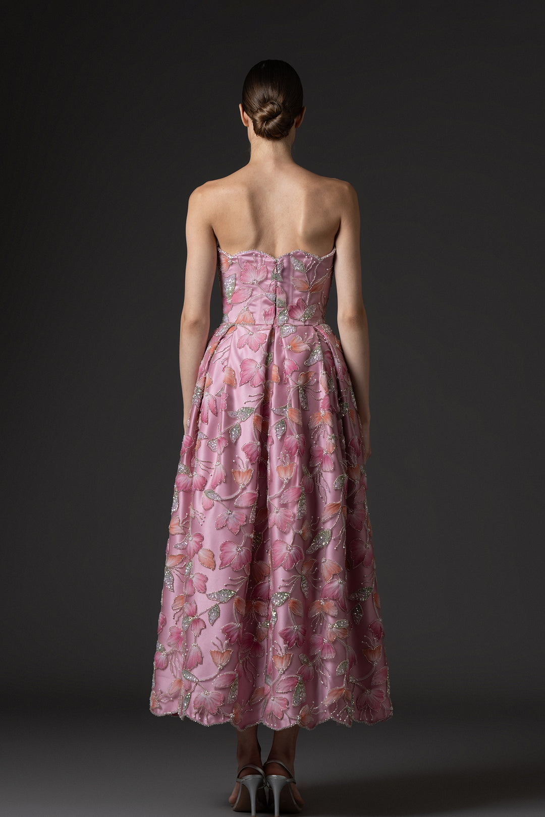 Tulle Embroidery Dress and Strapless Neckline