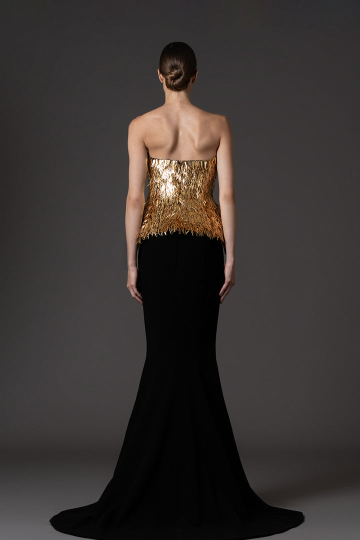 Mermaid Dress with Spike Corset Embroidery