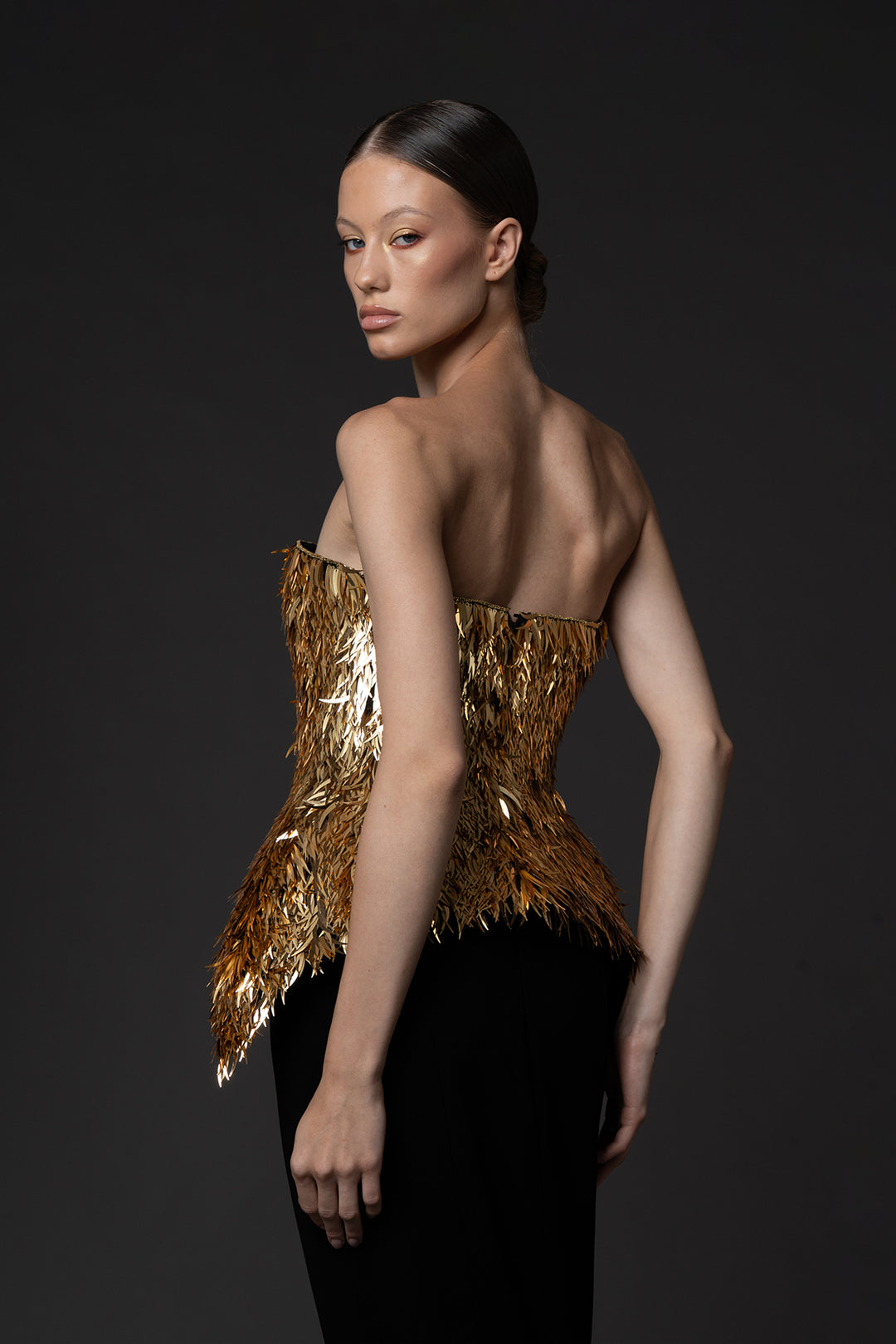 Mermaid Dress with Spike Corset Embroidery