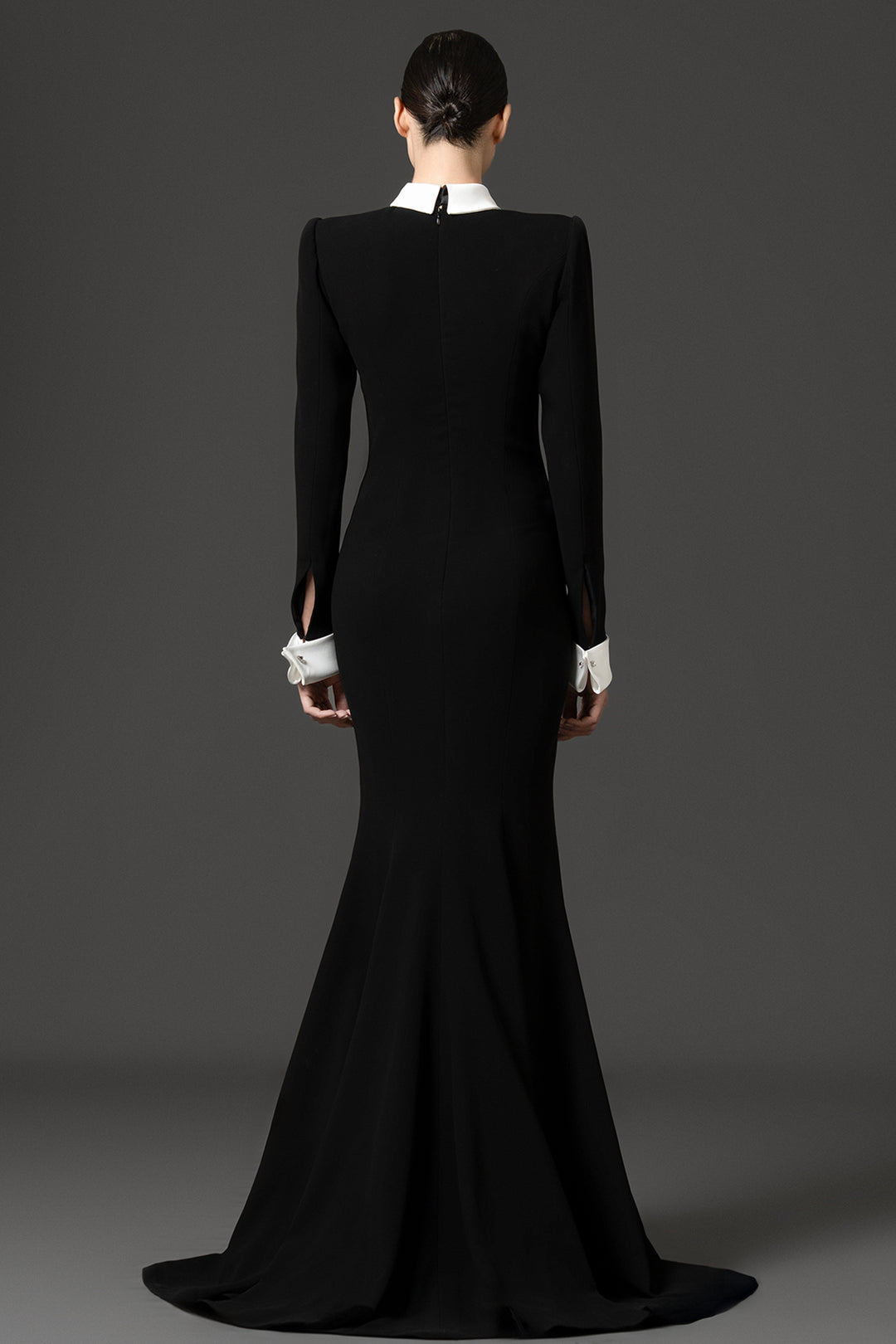 Embellished Tuxedo Crêpe Mermaid Dress