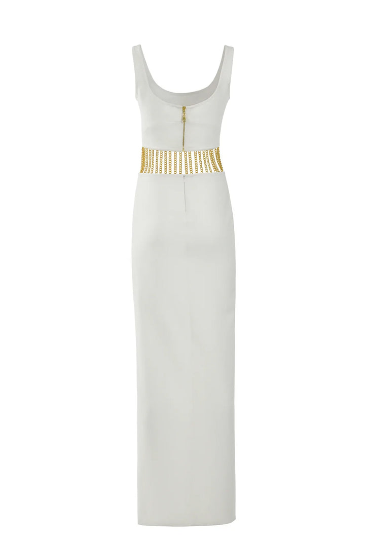 Sleeveless Crepe with Long Dress