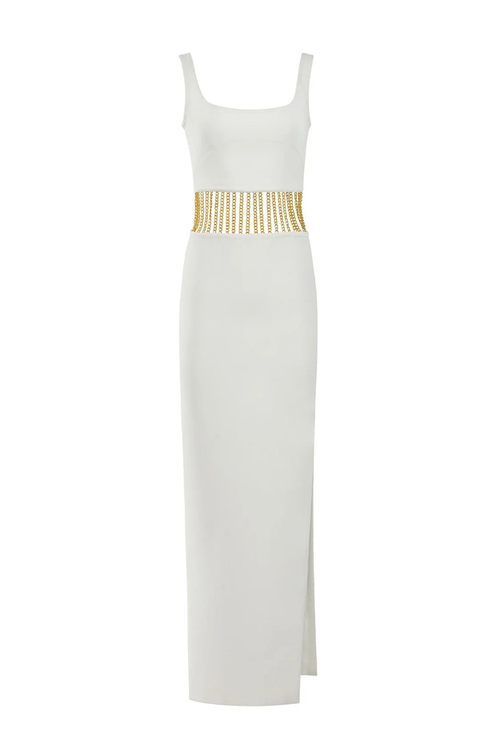 Sleeveless Crepe with Long Dress
