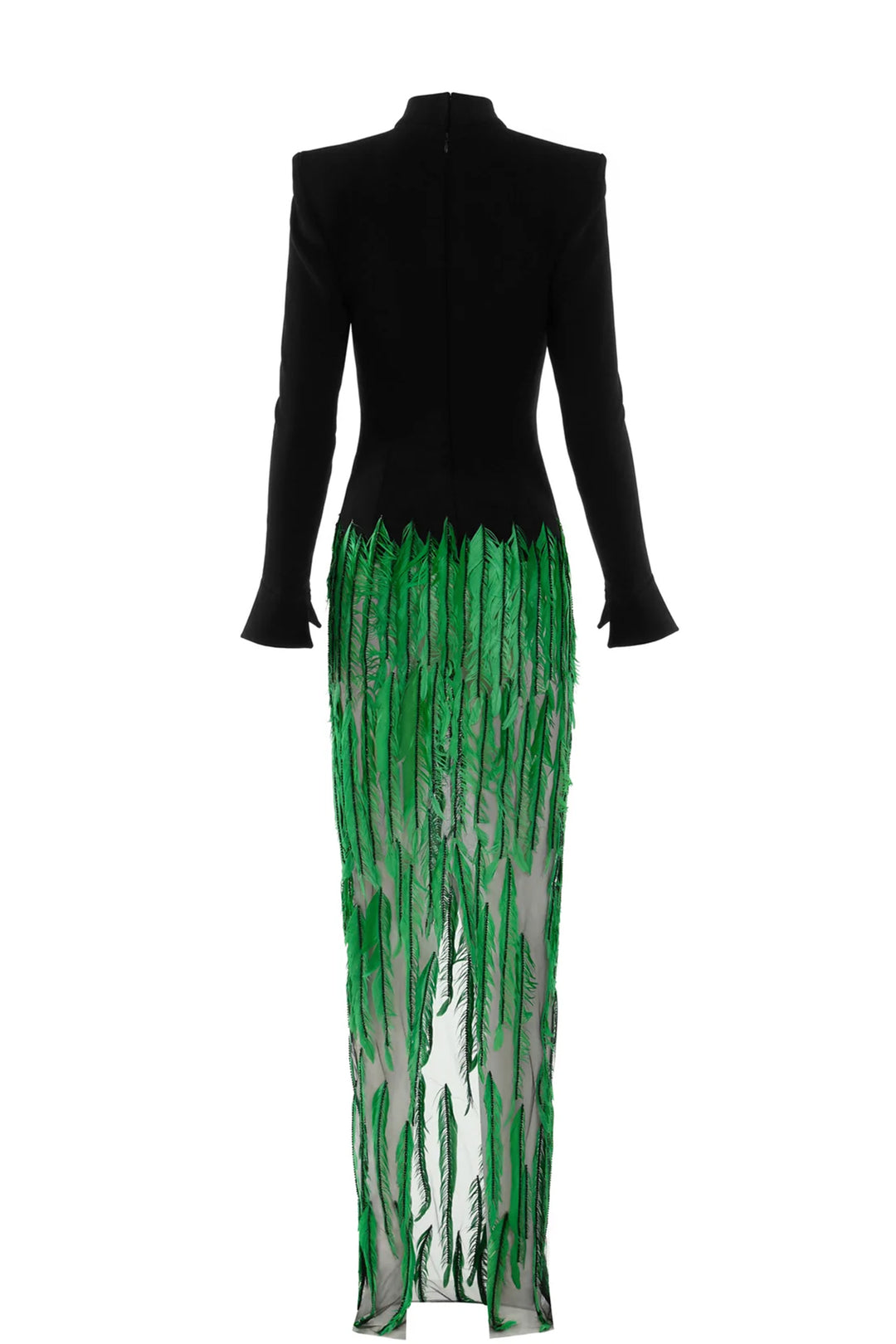 Crepe Bodice with Feathered Skirt