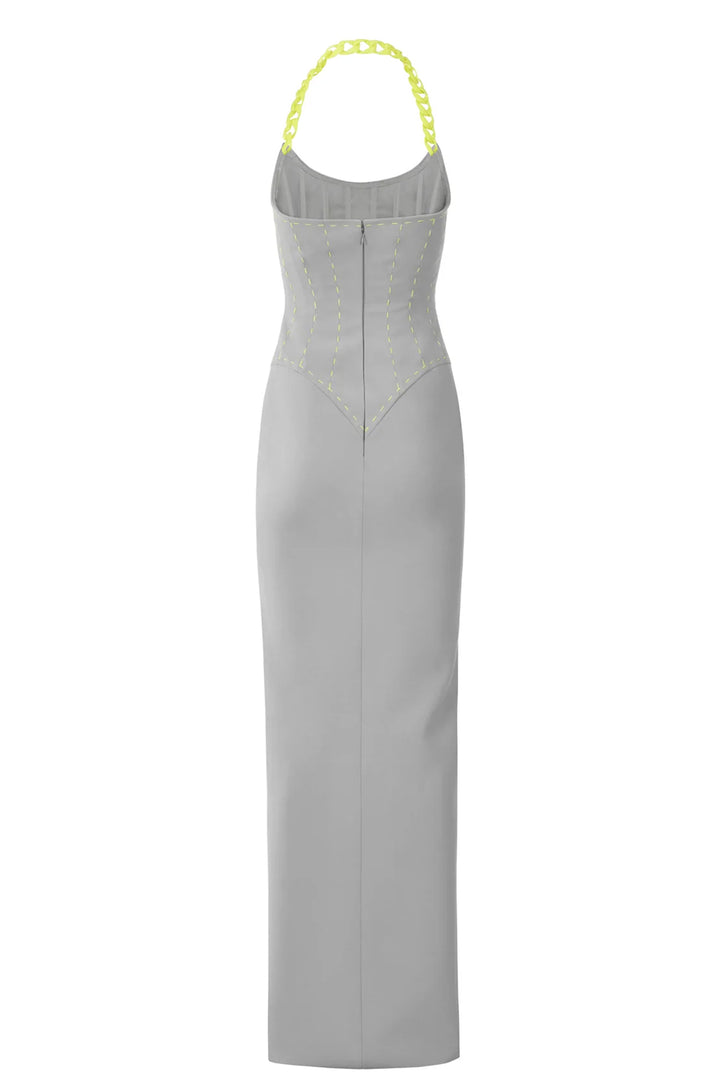 Halter Neck Sleeveless Crepe Dress