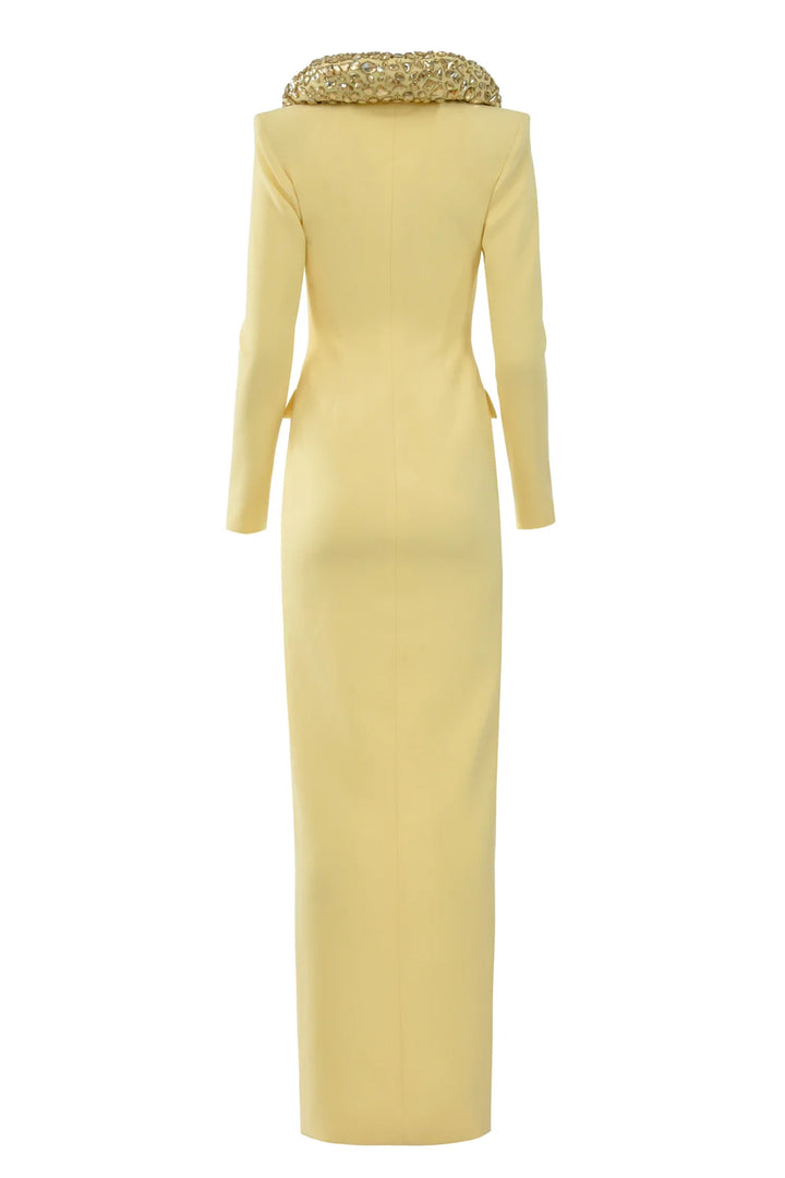Crepe Coat Long Dress