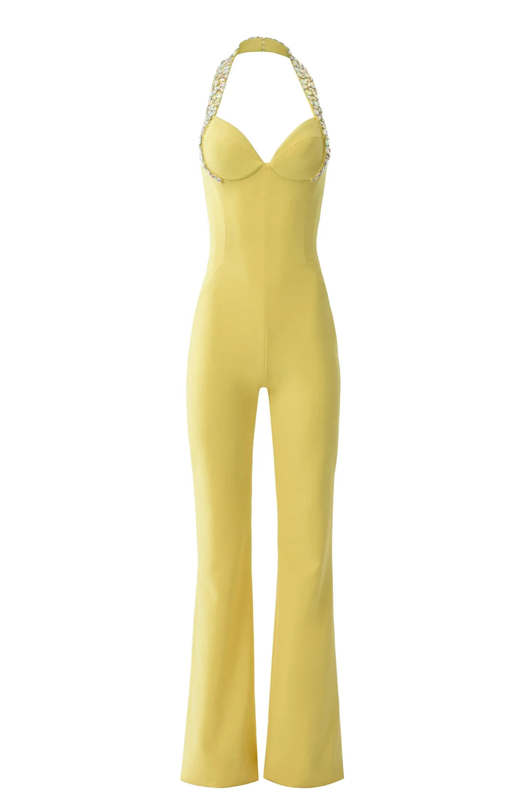 Sleeveless Crepe Long Jumpsuit