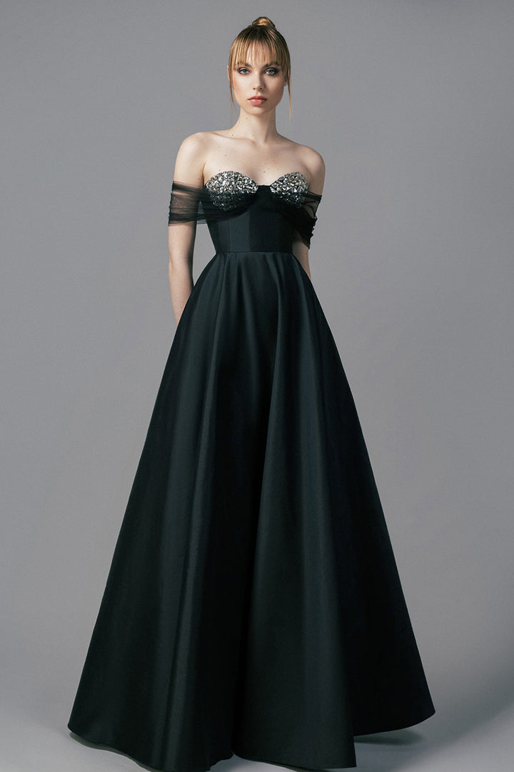 Sleeveless Taffeta A-line Dress