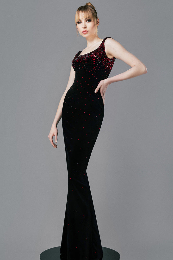 Sleeveless Velvet Long Dress