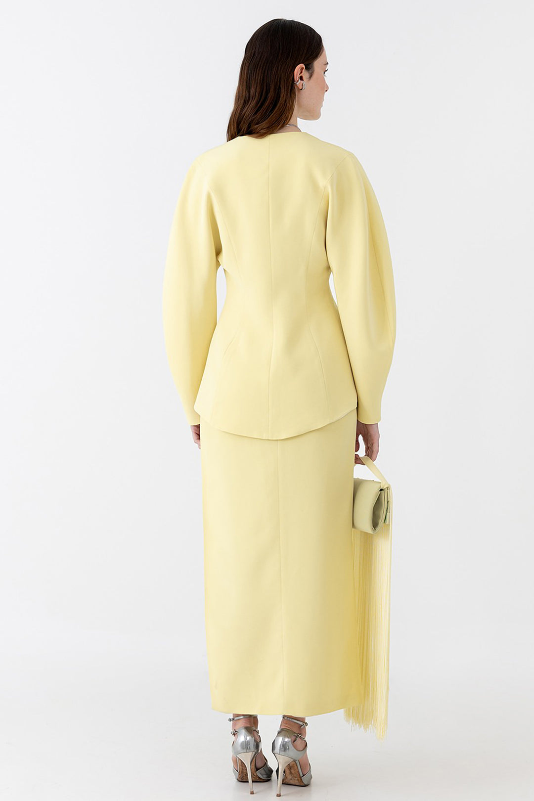Sculpted Jacket and Pencil Skirt Ensemble