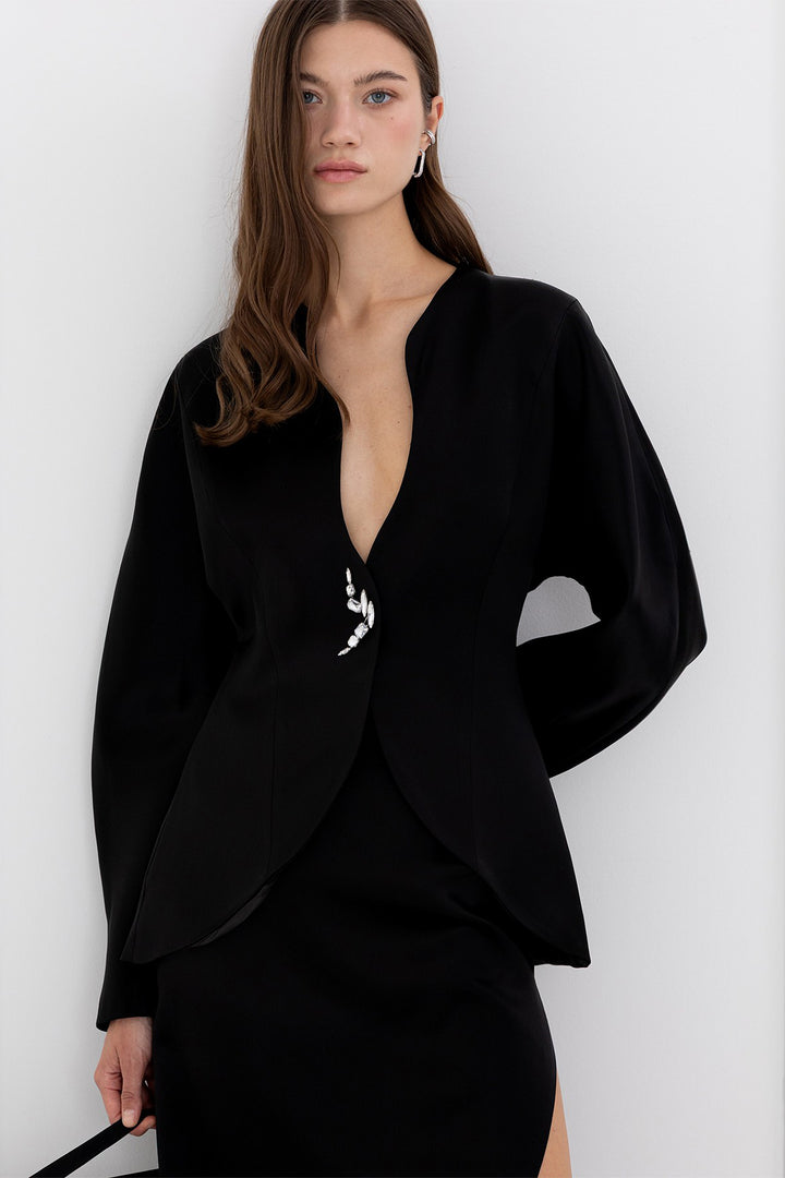 Sculpted Jacket and Pencil Skirt Ensemble