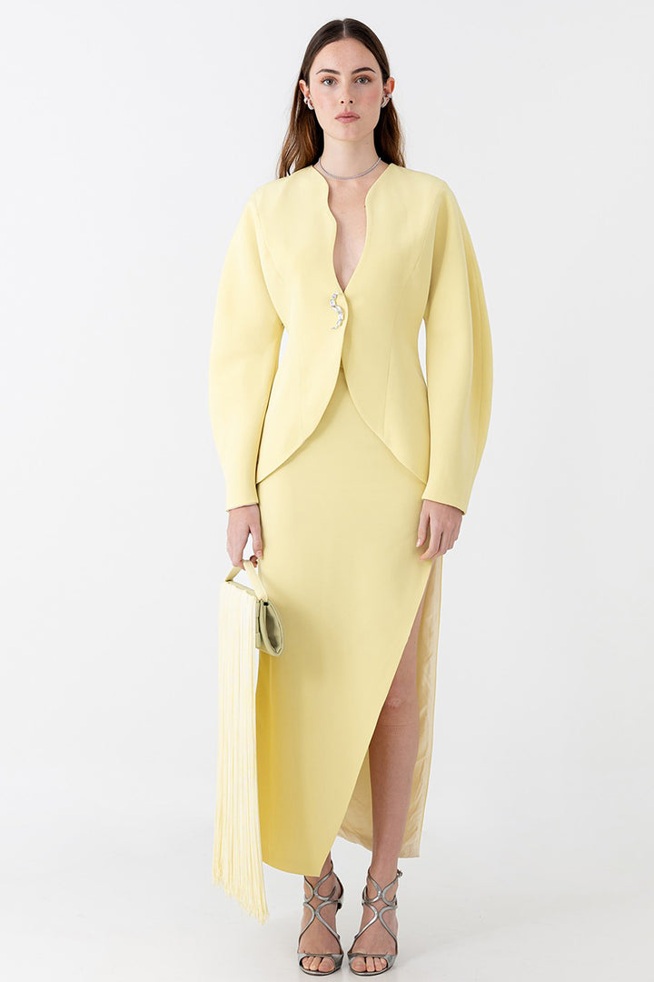 Sculpted Jacket and Pencil Skirt Ensemble