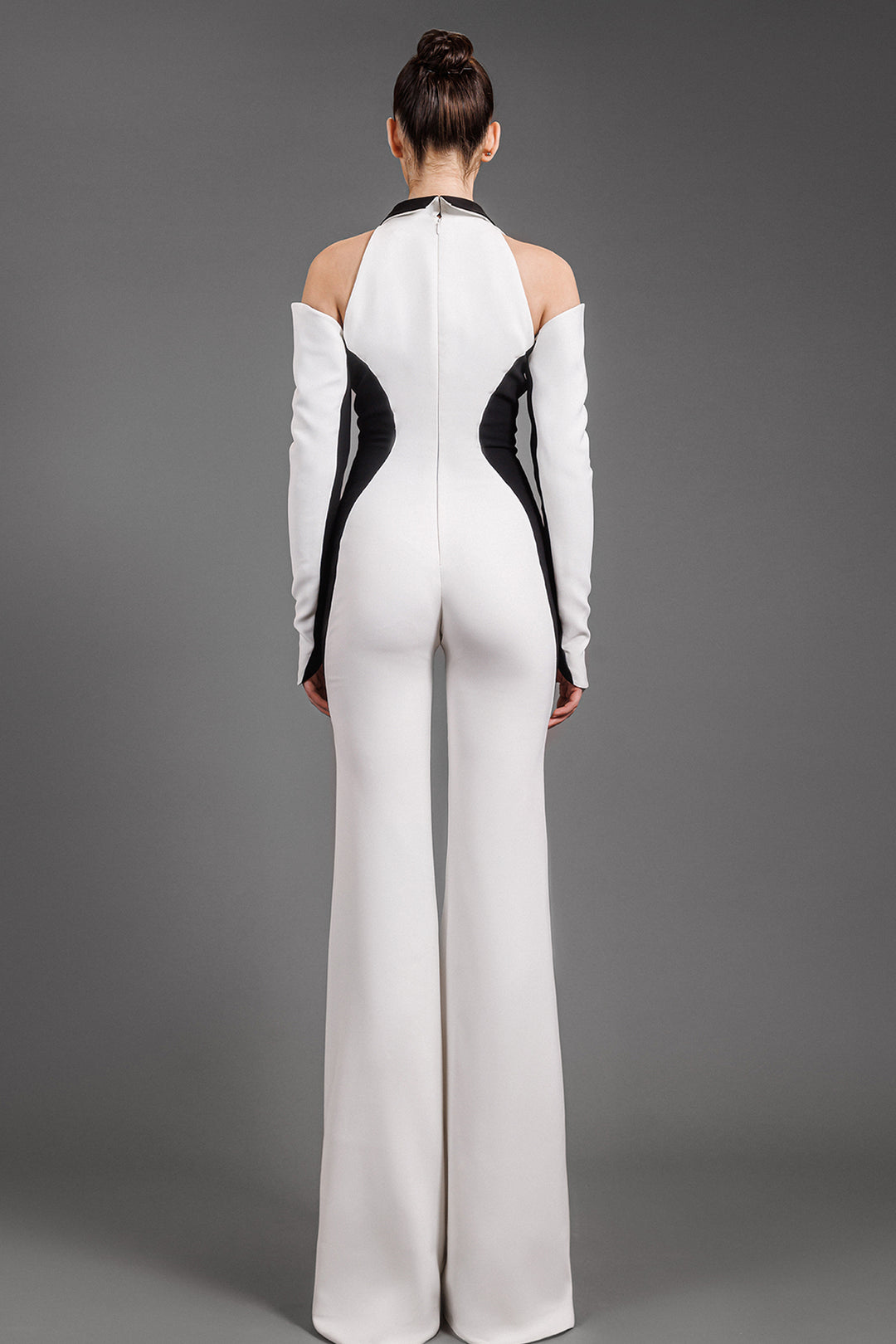 Crepe Jumpsuit With Flared Pants