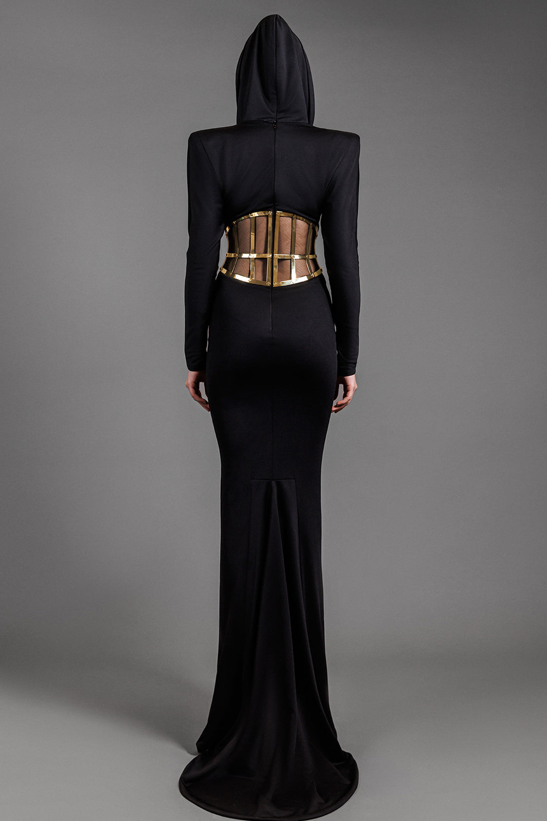 Long-Sleeved Mermaid Cut Hooded Dress